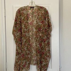 Brandy Melville Floral Kimono - Red and Green